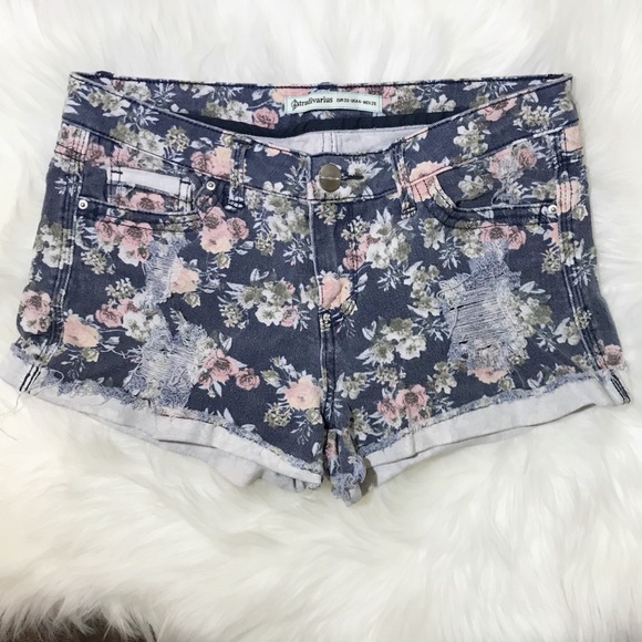 stradivarius Pants - stradivarius | Destroyed Denim Shorts Frayed Hem